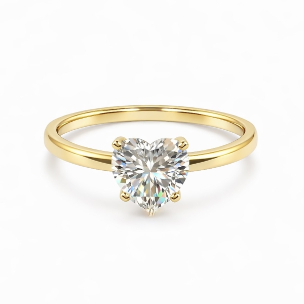 Kalp Tektaş Yüzük / Sarı