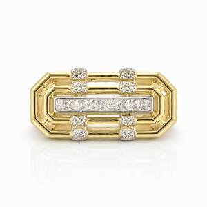 Big Strip Line Yüzük / Sarı