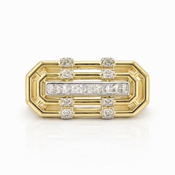 Big Strip Line Yüzük / Sarı