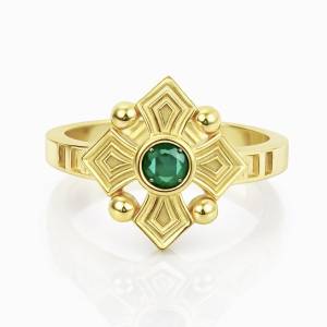 Yeşil Grandma Serçe Yüzük / Sarı