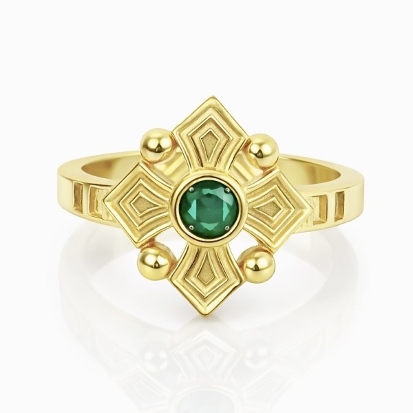 Yeşil Grandma Serçe Yüzük / Sarı