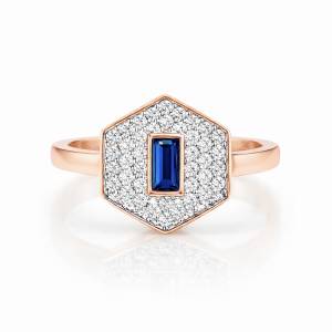 Mavi Begi Pave Serçe Yüzük 