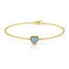 Mavi Opal Kalp Bileklik / Sarı