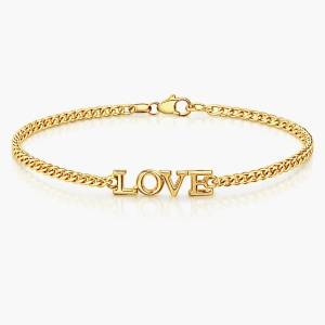 LOVE Gurmet Chain Bileklik / Sarı