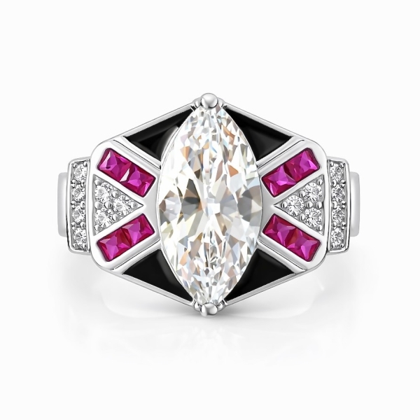 Fuşya Begi Markiz Yüzük 