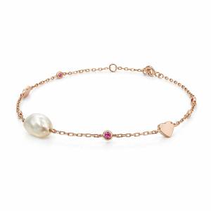 Barok İnci Kalp Bileklik