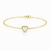Beyaz Opal Kalp Bileklik / Sarı
