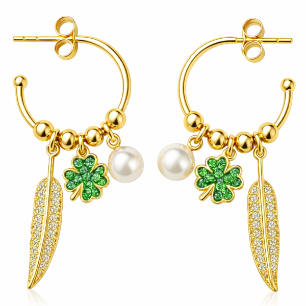 Pearl Lucky Halka Küpe / Sarı