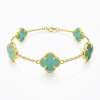 Beş Clover Bileklik / Turkuaz