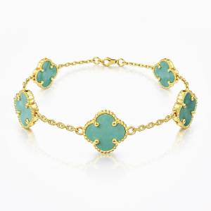 Beş Clover Bileklik / Turkuaz