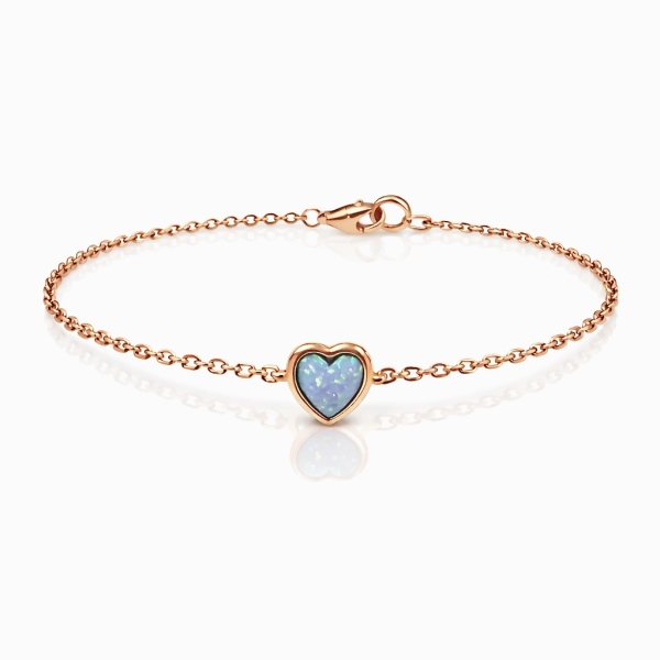 Mavi Opal Kalp Bileklik 