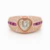 Fuşya Begi Kalp Yüzük 