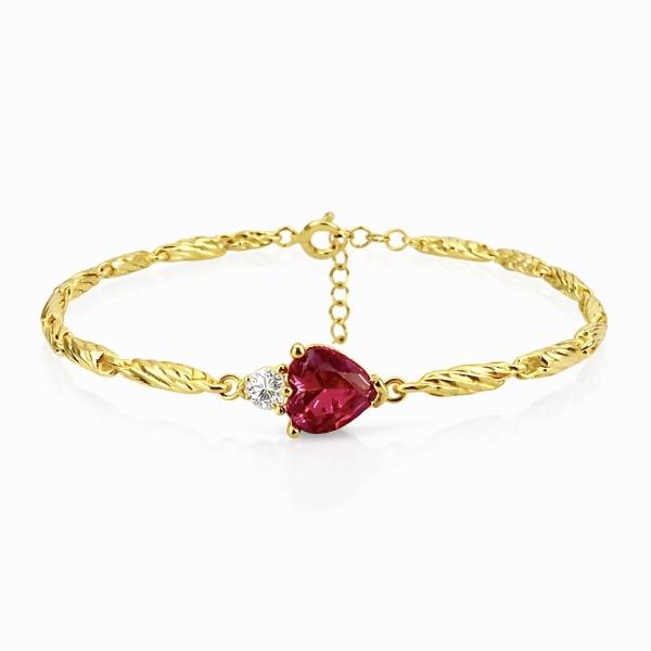 Fuşya Kalp Bileklik 