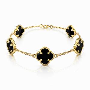 Siyah Clover Bileklik