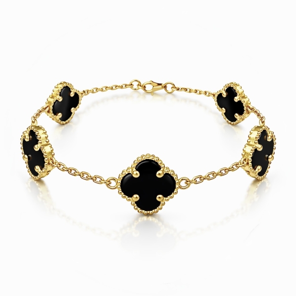 Siyah Clover Bileklik