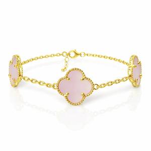 Üç Clover Bileklik / Pink