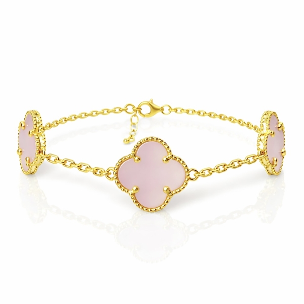 Üç Clover Bileklik / Pink