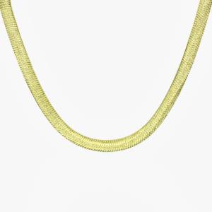 İtalyan Kalın Yassı Choker & Kolye (Sarı)
