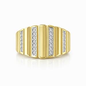 Çizgi Plain Yüzük / Sarı