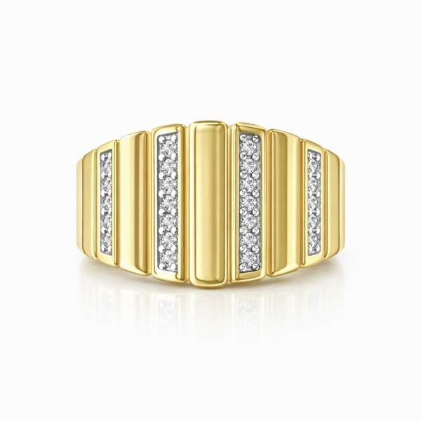 Çizgi Plain Yüzük / Sarı