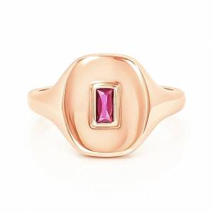 Fuşya Baget Tektaş Serçe Yüzük