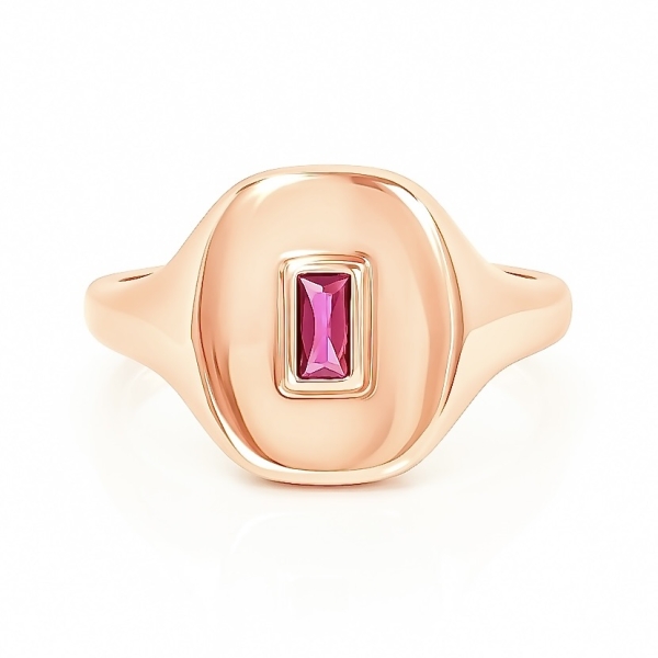 Fuşya Baget Tektaş Serçe Yüzük