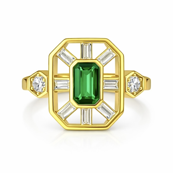 Yeşil Begi Kylie Serçe Yüzük / Sarı