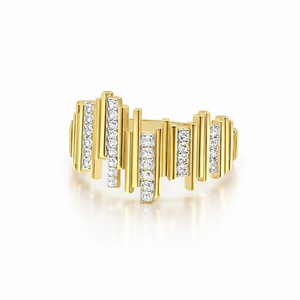 Çubuk ZigZag Yüzük / Sarı