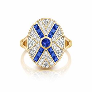 Mavi Nancy Serçe Yüzük / Sarı