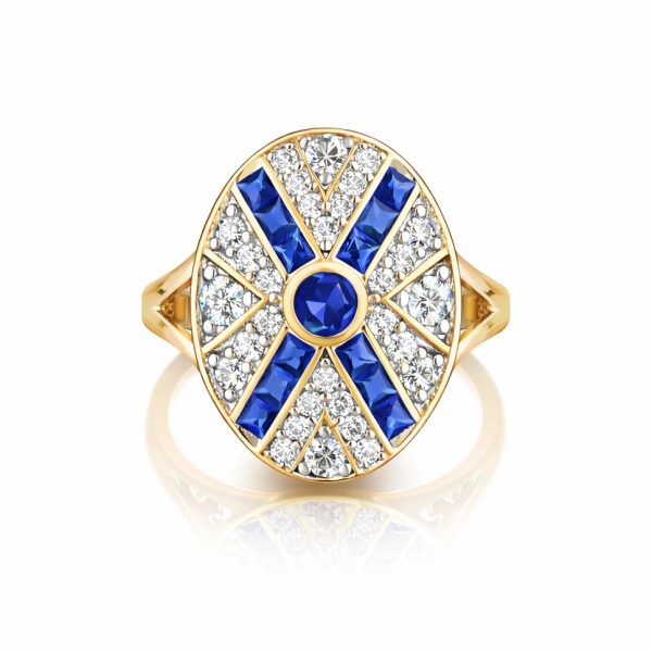 Mavi Nancy Serçe Yüzük / Sarı