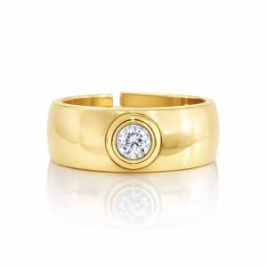 Bezel Plain Yüzük /Sarı