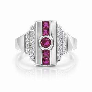 Fuşya Begi Bezel Yüzük 