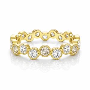 Bezel Zigzag Tamtur Yüzük / Sarı