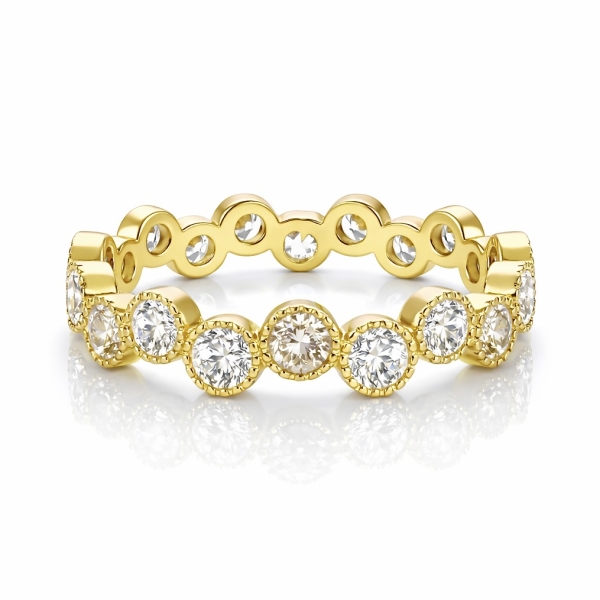 Bezel Zigzag Tamtur Yüzük / Sarı