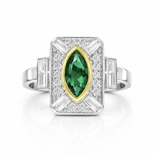 Yeşil Markiz Bianca Serçe Yüzük