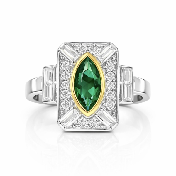 Yeşil Markiz Bianca Serçe Yüzük