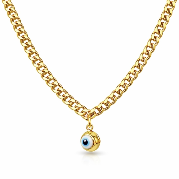 Çift Taraflı Nazar Kalın Gurmet Kolye