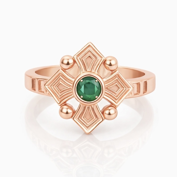 Yeşil Grandma Serçe Yüzük / Rose