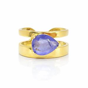 Paraiba Taş Mor Damla Yüzük 