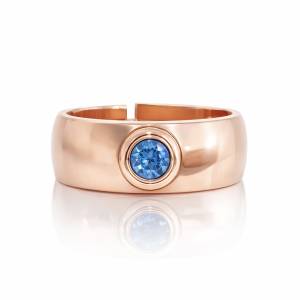 Aqua Bezel Plain Yüzük