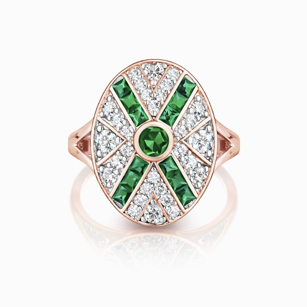 Yeşil Nancy Serçe Yüzük / Rose