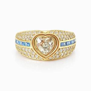 Aqua Begi Kalp Yüzük / Sarı