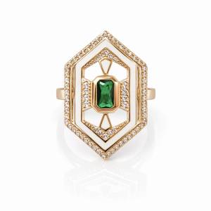 Yeşil Begi Beyaz Ann Yüzük