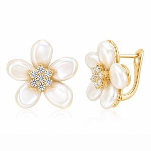Premium Series İnci Daisy Küpe