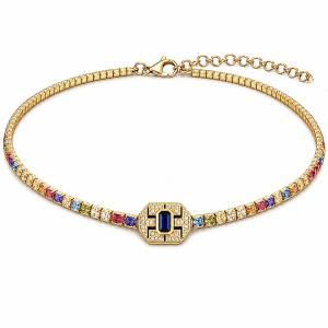 Mavi Baget Color Mix Suyolu Choker