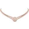 Double Suyolu Pave Kolye / Rose