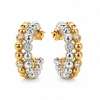 Premium Series İki Ton Bezel Ball Halka Küpe