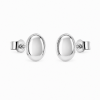 Premium Series Oval Minimal Küpe S / Rodyum