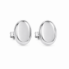 Premium Series Oval Minimal Küpe L / Rodyum