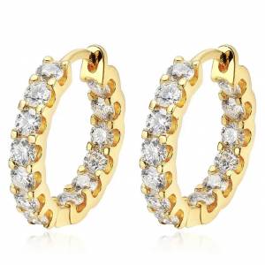 2.6 Ct Mozanit Halka Küpe (Gold) / GRA Sertifika